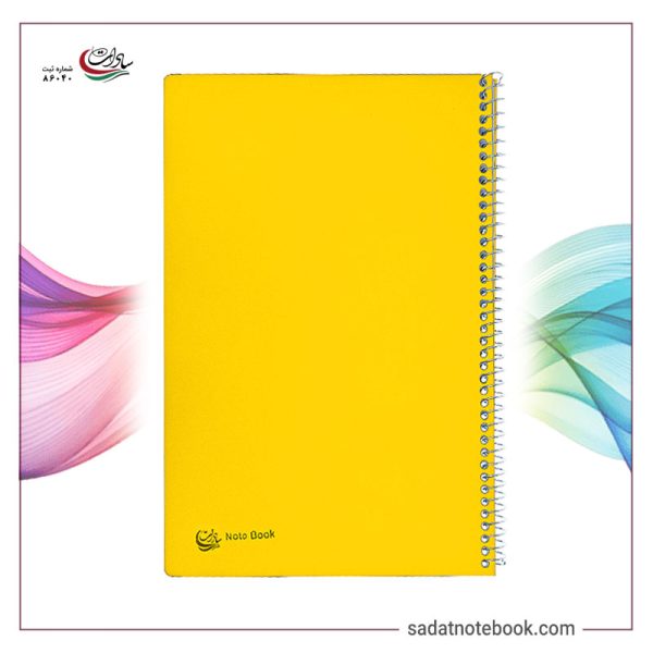 دفتر زبان دوخط طلقی 80 برگ سادات سایز 24×17 استاندارد