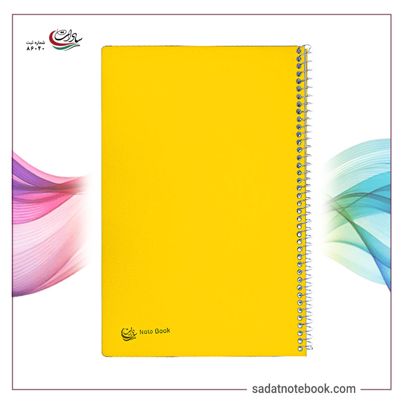 دفتر-100-برگ-A4-سادات-کد-R-100-2-02 دفتر زبان دوخط طلقی 80 برگ سادات سایز 24×17 استاندارد